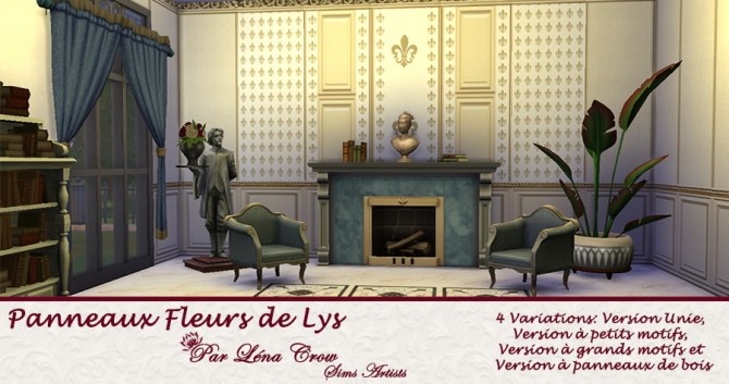 Sims 4 Fleur de Lys pannels by LénaCrow at Sims Artists