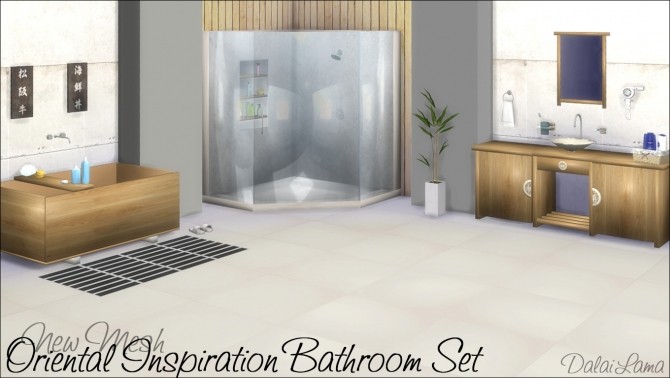 Sims 4 Oriental Inspiration bathroom set by DalaiLama at The Sims Lover