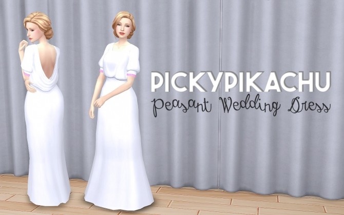 Sims 4 Peasant Wedding Dress at Pickypikachu