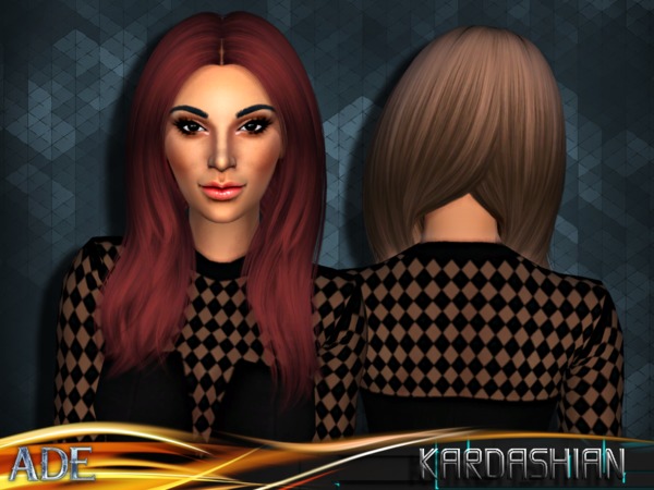 Sims 4 Kardashian hair by Ade Darma at TSR