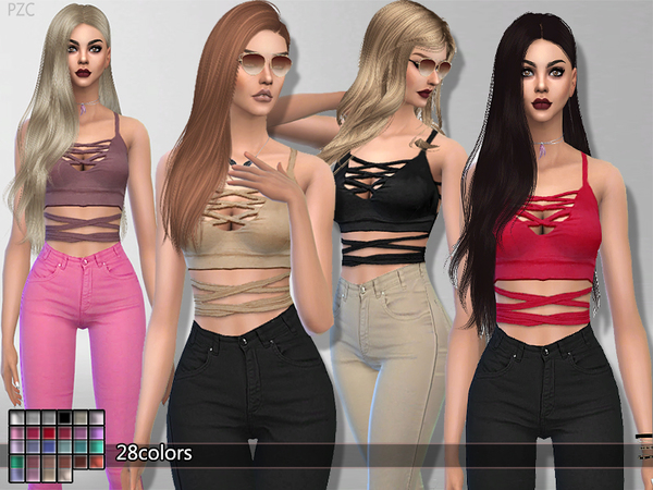 Cross Top by Pinkzombiecupcakes at TSR » Sims 4 Updates