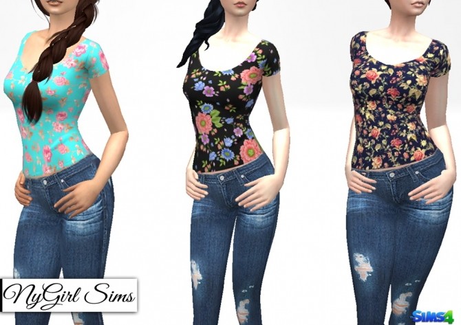 Sims 4 Basic Fitted T Shirt at NyGirl Sims