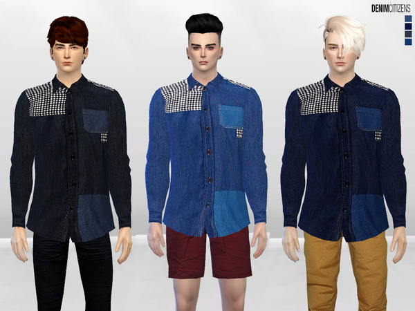 Sims 4 Tiled Show Button Up Shirt by McLayneSims at TSR