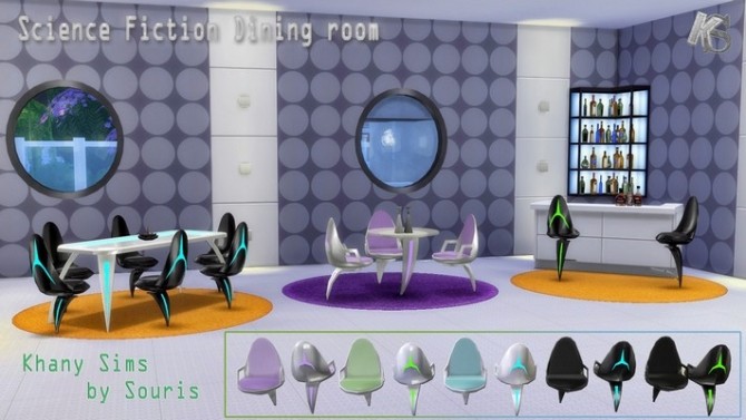 Sims 4 Science Fiction diningroom by Souris at Khany Sims