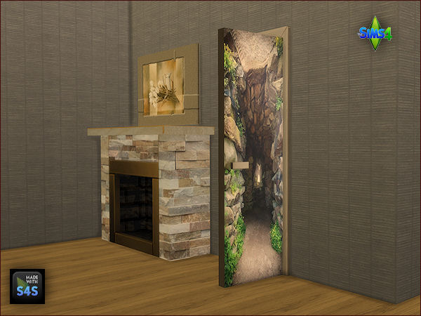 Sims 4 2 sets of doors with wallcoverings by Mabra at Arte Della Vita