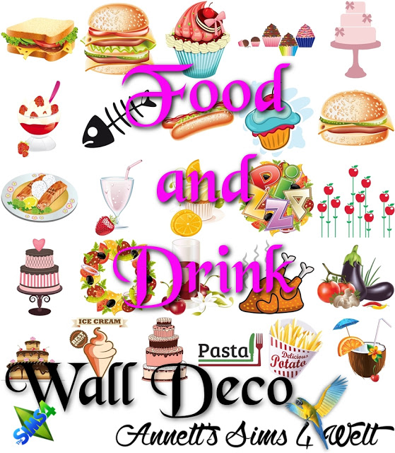 Sims 4 Wall Deco Food and Drink at Annett’s Sims 4 Welt