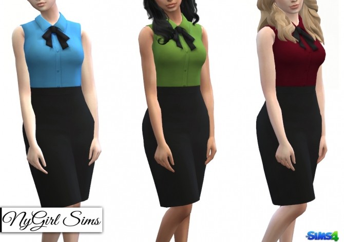 Sims 4 Button and Bow High Skirt Bodycon at NyGirl Sims