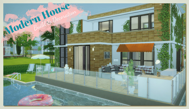 Sims 4 Newcrest Modern House with Pool (Build & Decoration) at Dinha Gamer