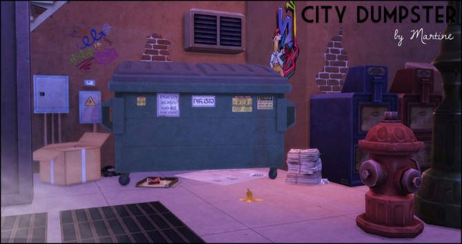 Sims 4 City dumpster at Martine’s Simblr