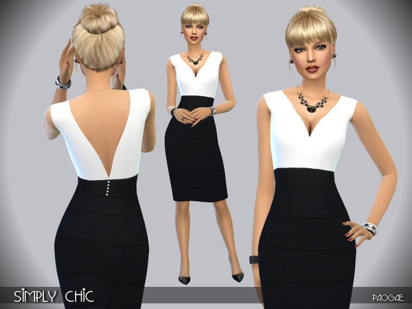 Sims 4 Simply Chic dress by Paogae at TSR