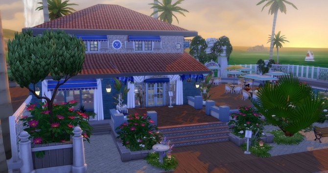 Sims 4 Le Lagon mediterranean restaurant at Studio Sims Creation