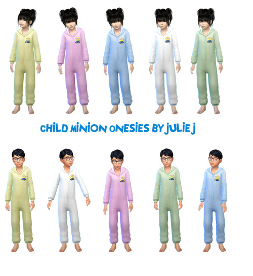 Sims 4 Children’s Minion Onesies at Julietoon – Julie J