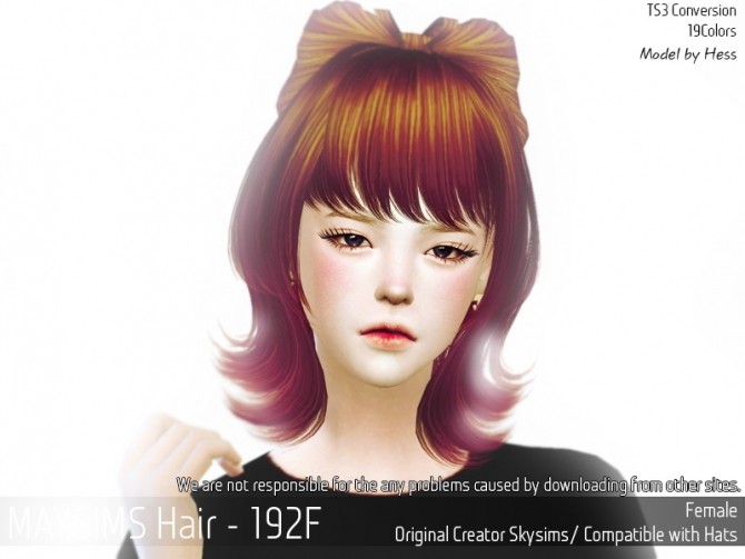 Sims 4 Hair 192F (Skysims) at May Sims
