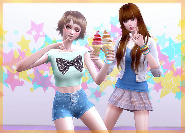 Sims 4 Soft ice cream poses at A luckyday