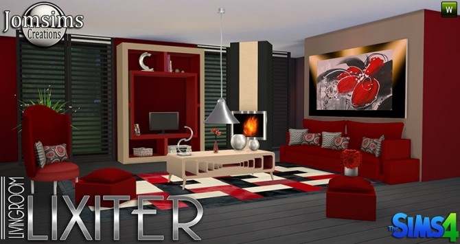 Sims 4 Lixiter livingroom at Jomsims Creations