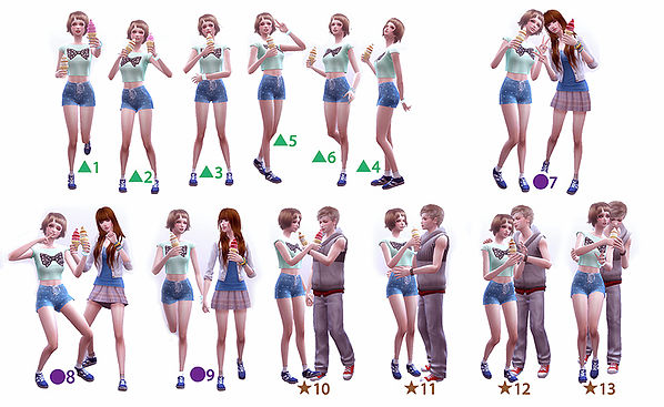 Sims 4 Soft ice cream poses at A luckyday