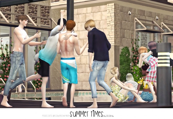 Sims 4 GP SUMMER TIMES POSES SETS at Flower Chamber