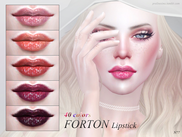 Sims 4 Forton Lipstick N77 by Pralinesims at TSR