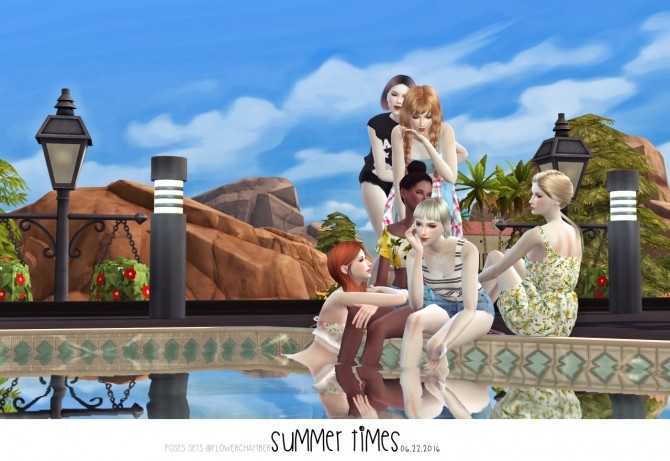 Sims 4 GP SUMMER TIMES POSES SETS at Flower Chamber
