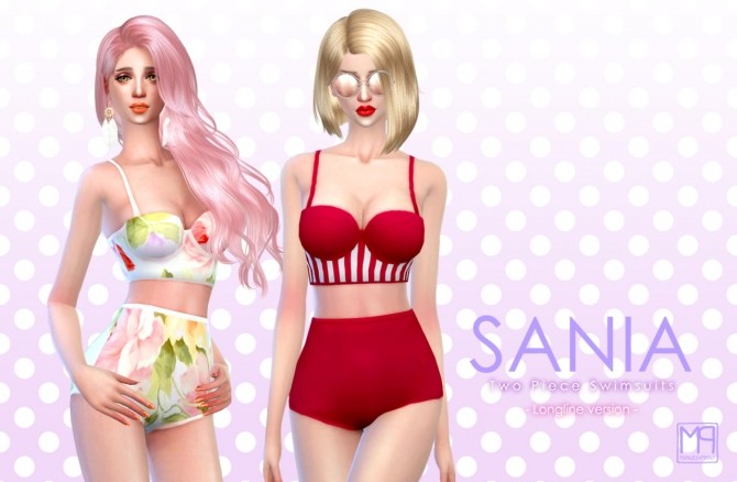Sims 4 Sania two piece swimsuits at manuea Pinny