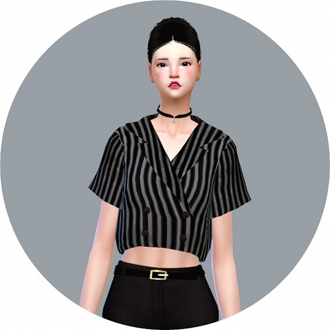 Retro Double Button Blouse at Marigold » Sims 4 Updates