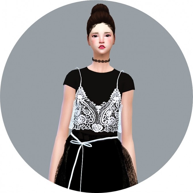 Sims 4 Lace Bustier With TShirt at Marigold
