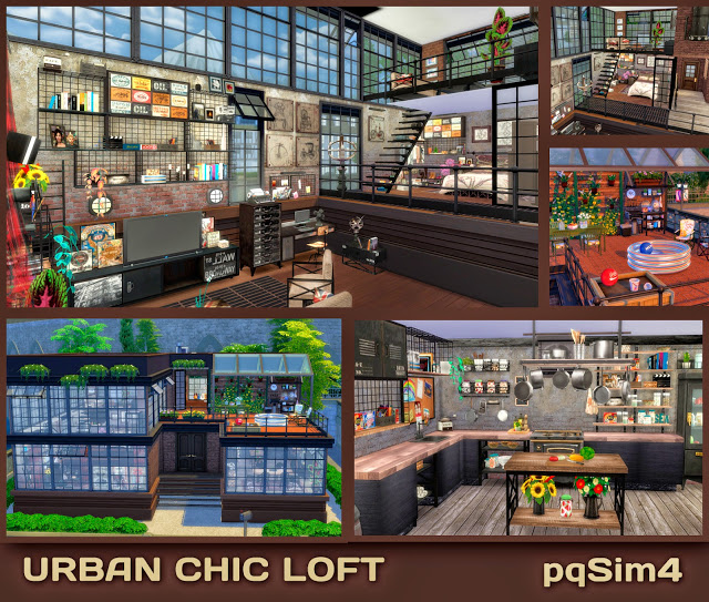 Sims 4 Urban Chic Loft by Mary Jiménez at pqSims4