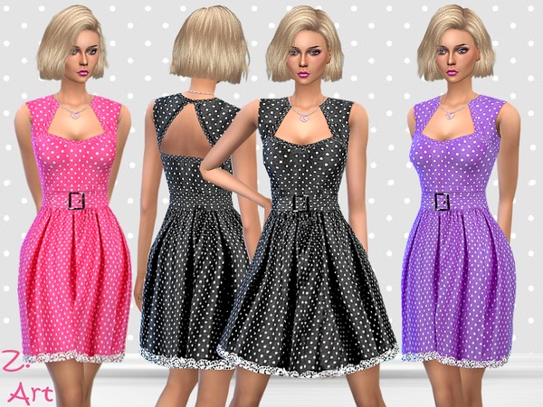 Sims 4 Retro Summer dress by Zuckerschnute20 at TSR