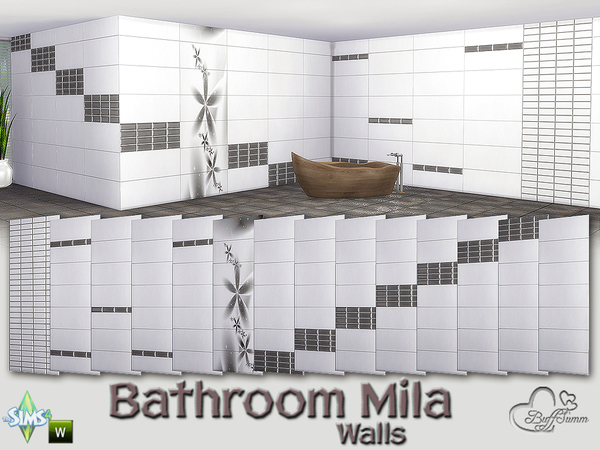Sims 4 Mila Bathroom Tiles by BuffSumm at TSR