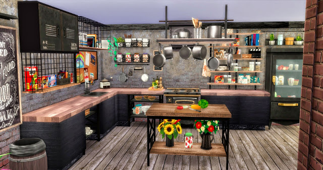 Sims 4 Urban Chic Loft by Mary Jiménez at pqSims4