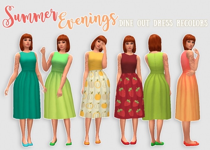 Sims 4 Summer Evenings 50 dress recolors at Hamburger Cakes