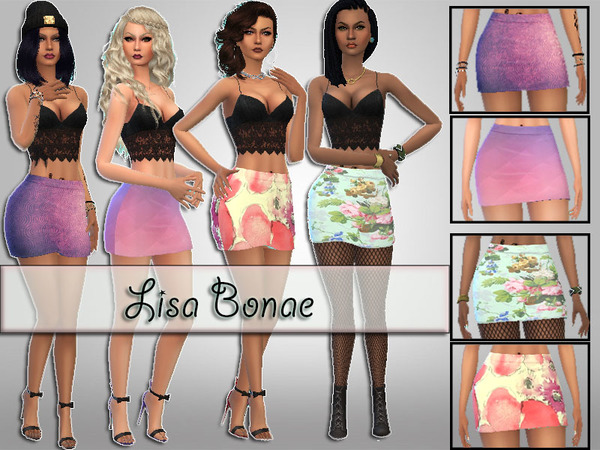 Sims 4 Skirt Pattern v1 by Lisa Bonae at TSR