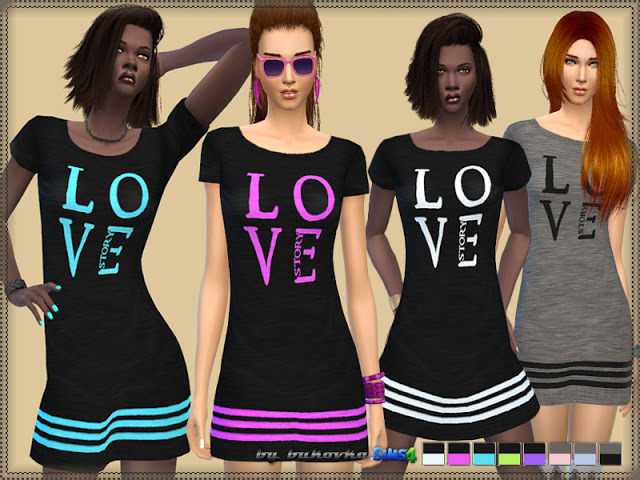 Sims 4 Dress Love Story at Bukovka