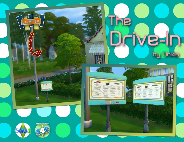 Sims 4 Drive in sign at Tinkerings by Tinkle