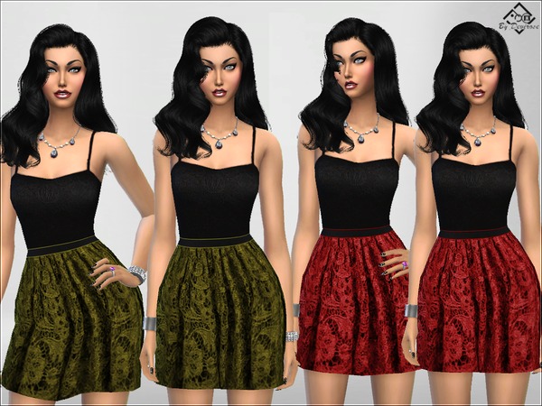Sims 4 Dress Lace Chic by Devirose at TSR