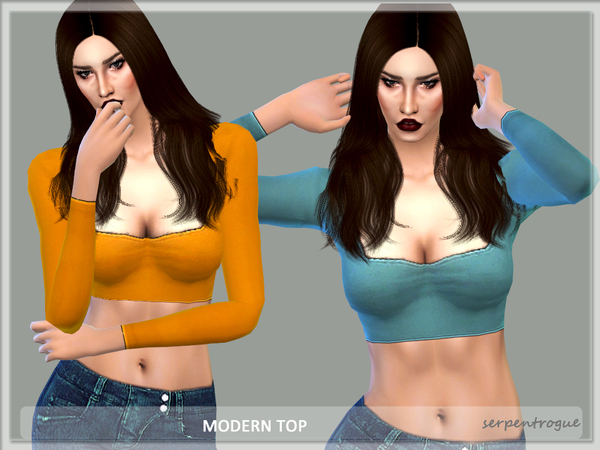 Sims 4 Modern Tops by Serpentrogue at TSR