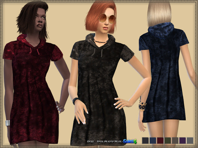 Sims 4 Velvet Dress & Hood at Bukovka