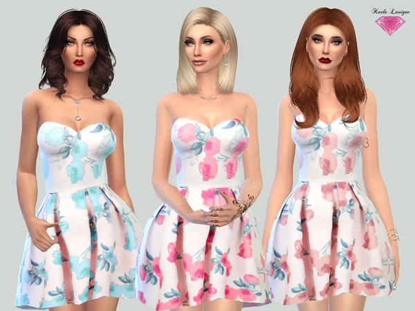 Sims 4 Hanna Dress by Karla Lavigne at TSR
