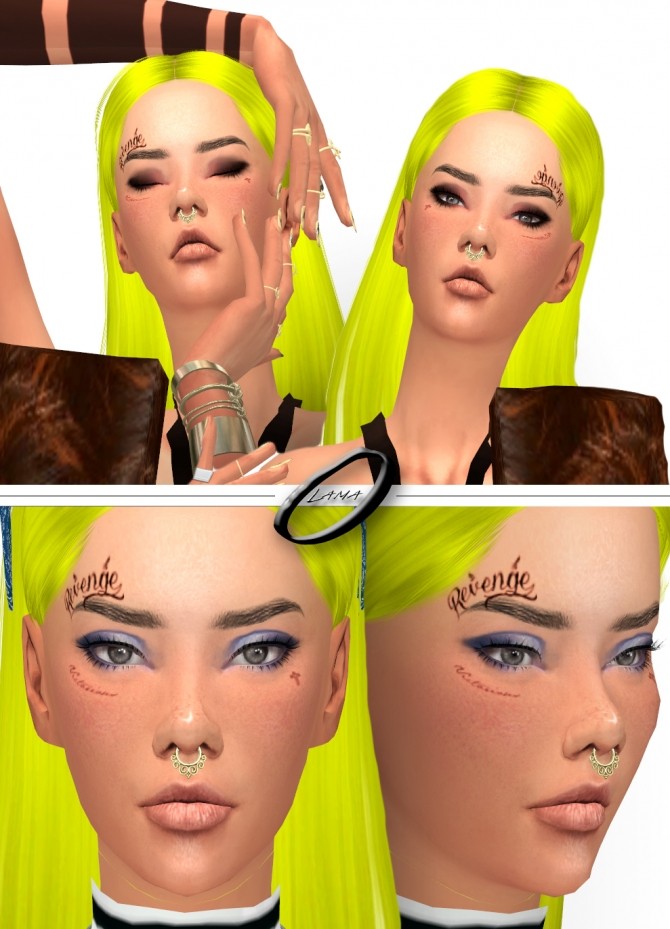 Sims 4 FACE TATTOO SET 001 at Onelama
