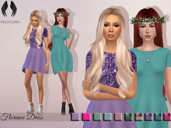 Sims 4 Florance Dress by mxfsims at TSR