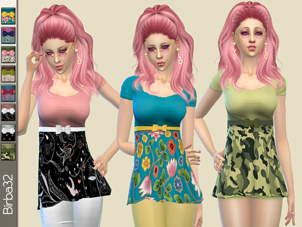 Sims 4 Colorful Tunic by Birba32 at TSR