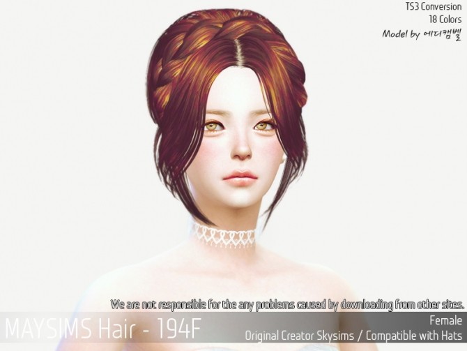 Sims 4 Hair 194F (SkySims) at May Sims