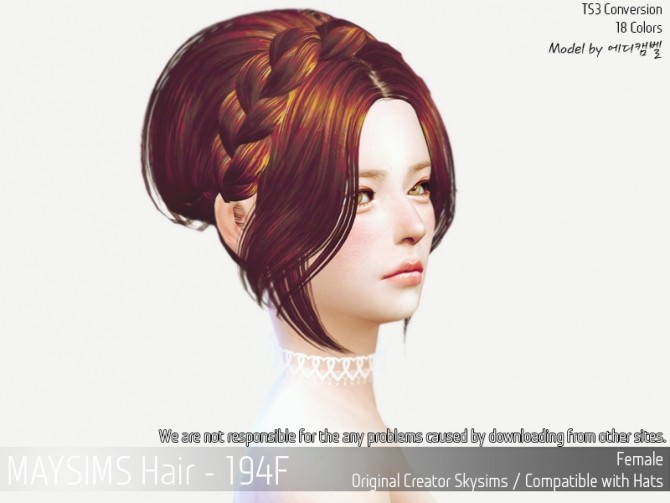 Sims 4 Hair 194F (SkySims) at May Sims