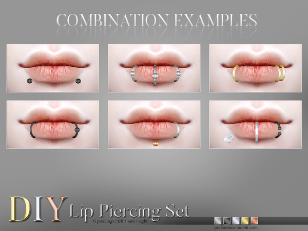 Sims 4 DIY Lip Piercing Set by Pralinesims at TSR