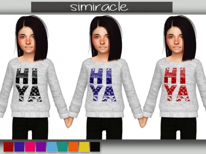 Sims 4 HiYa Sweater Kids at Simiracle