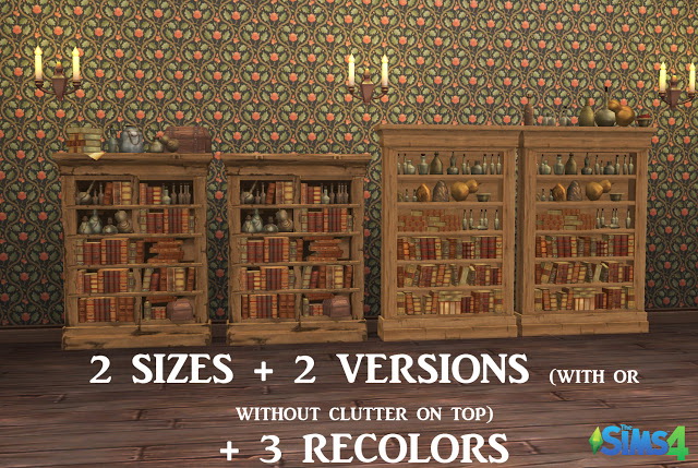 Sims 4 The Sims Medieval Bookcases by Anni K at Historical Sims Life