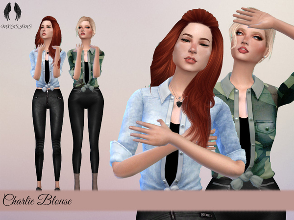 Sims 4 Charlie Blouse by mxfsims at TSR