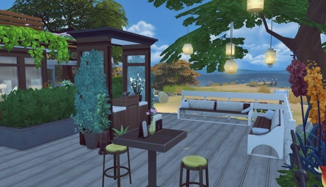 Sims 4 House 019 Beach Cafeteria by Bangsain at My Sims House