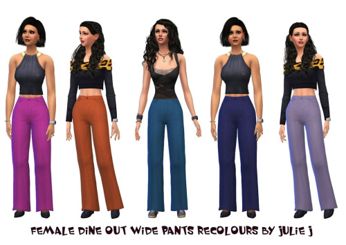 Sims 4 Female Wide Pants Recolours at Julietoon – Julie J