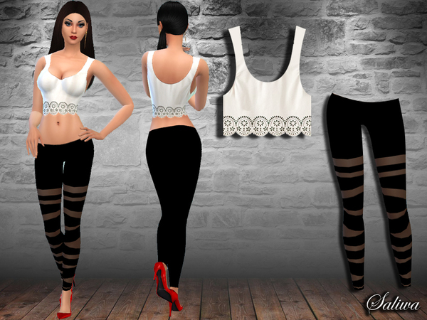 Sims 4 2 Piece Casual Outfit by Saliwa at TSR